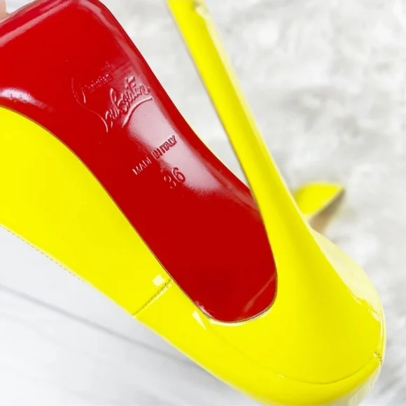 Christian Louboutin Women's Patent Yellow So Kate 120 Pumps Pointed Toe Size 36 - Picture 9 of 14